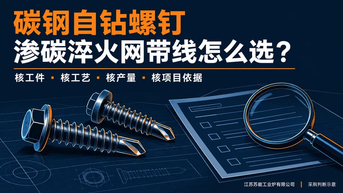 碳钢自钻螺钉做渗碳淬火,选网带线厂家要核对什么?封面图