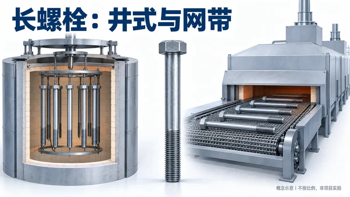 长螺栓调质怕弯,选井式炉还是网带炉?封面图