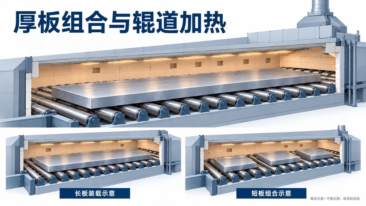 钛合金厚板加热炉怎么选?先把板材组合排进辊道炉封面图